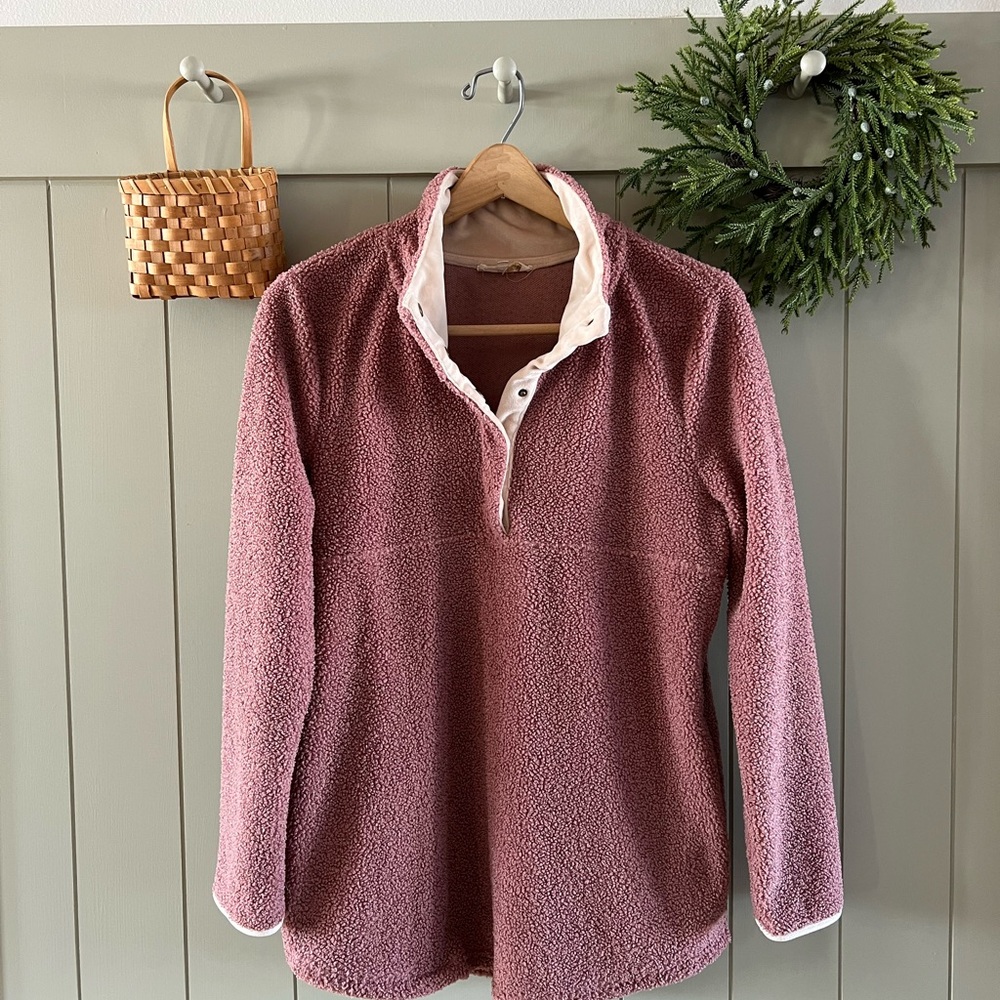Entro Blush Pink Teddy Pullover with Pockets